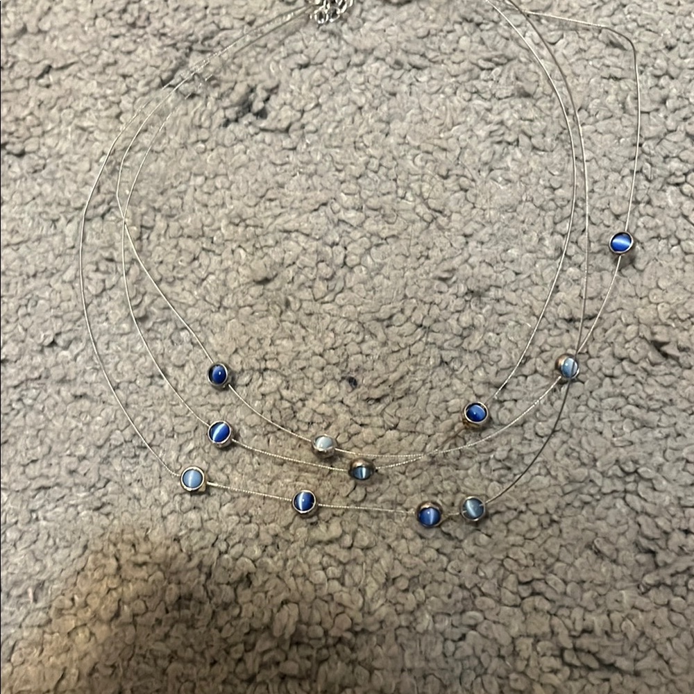 Elegant Silver and Blue Necklace